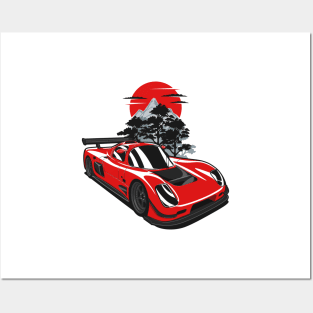 Red Ultima GTR Mountains Posters and Art